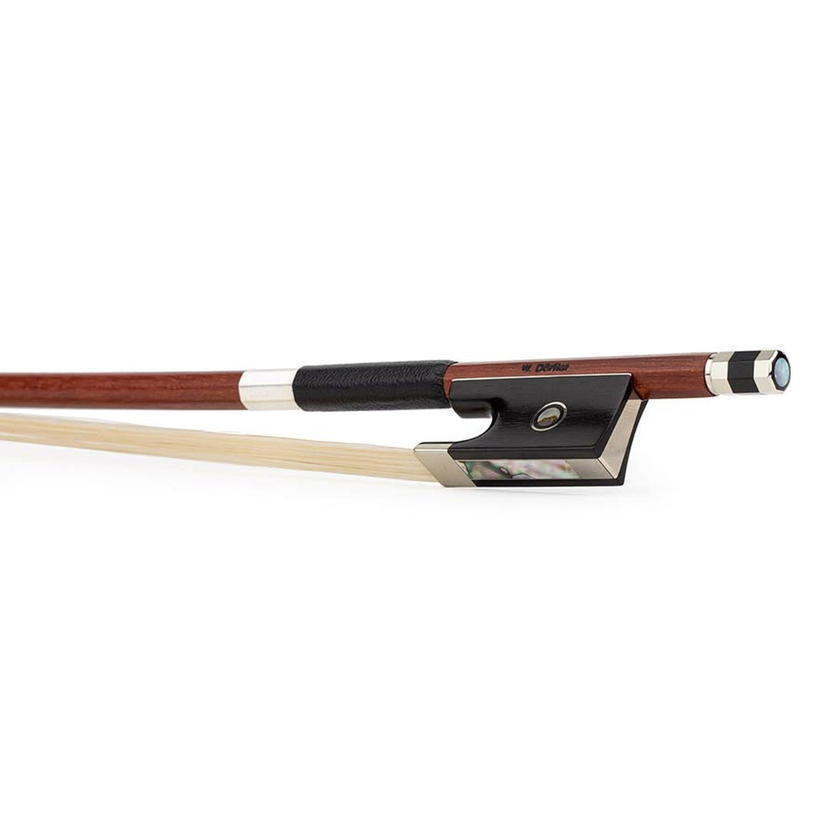 Dörfler DV10-R violin bow 4/4, massaranduba, parisien eye, full lined with trimmed slide, round